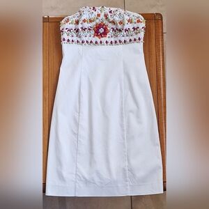 Marciano Beaded Dress Embellished Jeweled Bodycon White Wedding Formal Prom XS